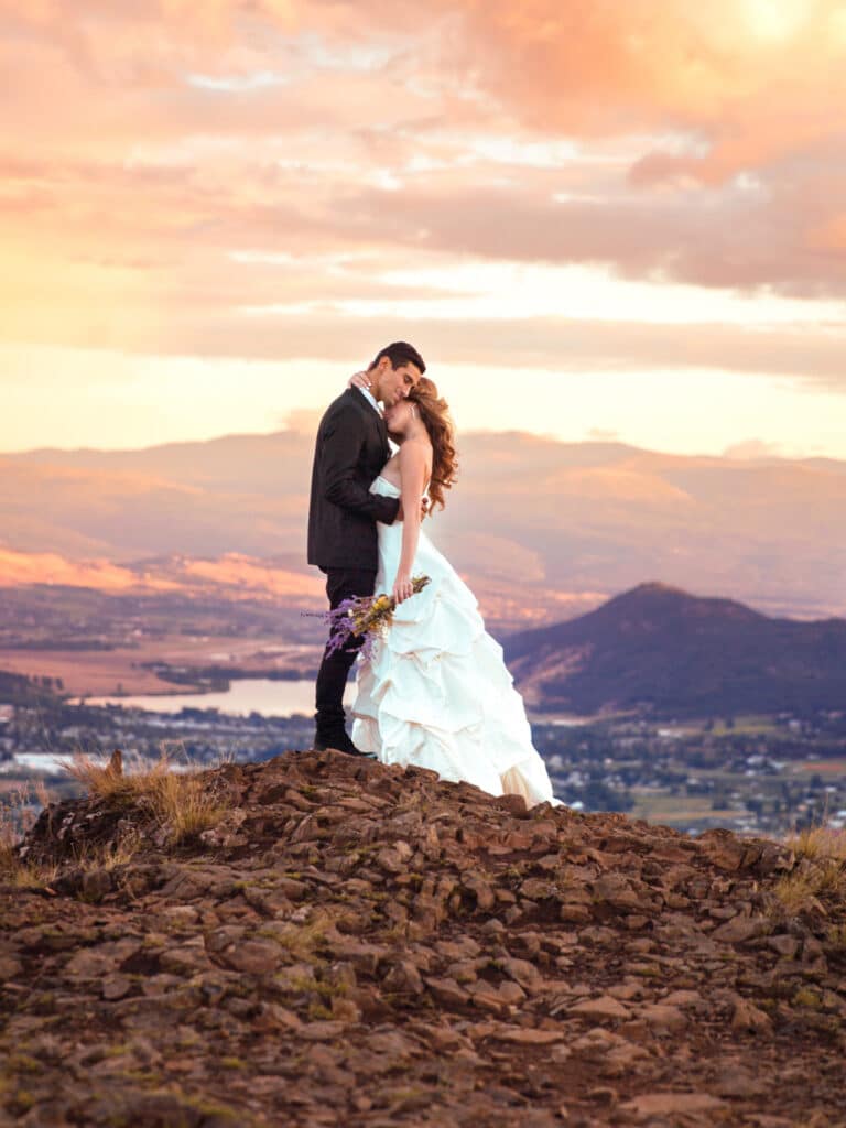 Outbound Mammoth - Weddings - Bride and Groom Mountaintop