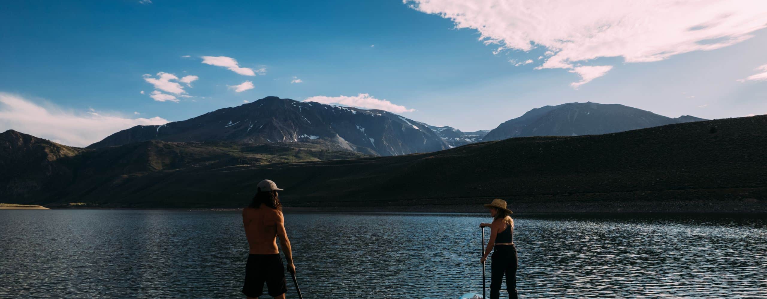 People paddle boarding