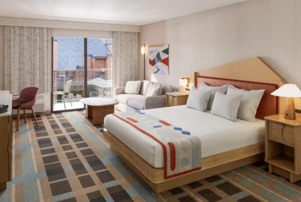 Balcony seating outside an Outbound Park City guestroom