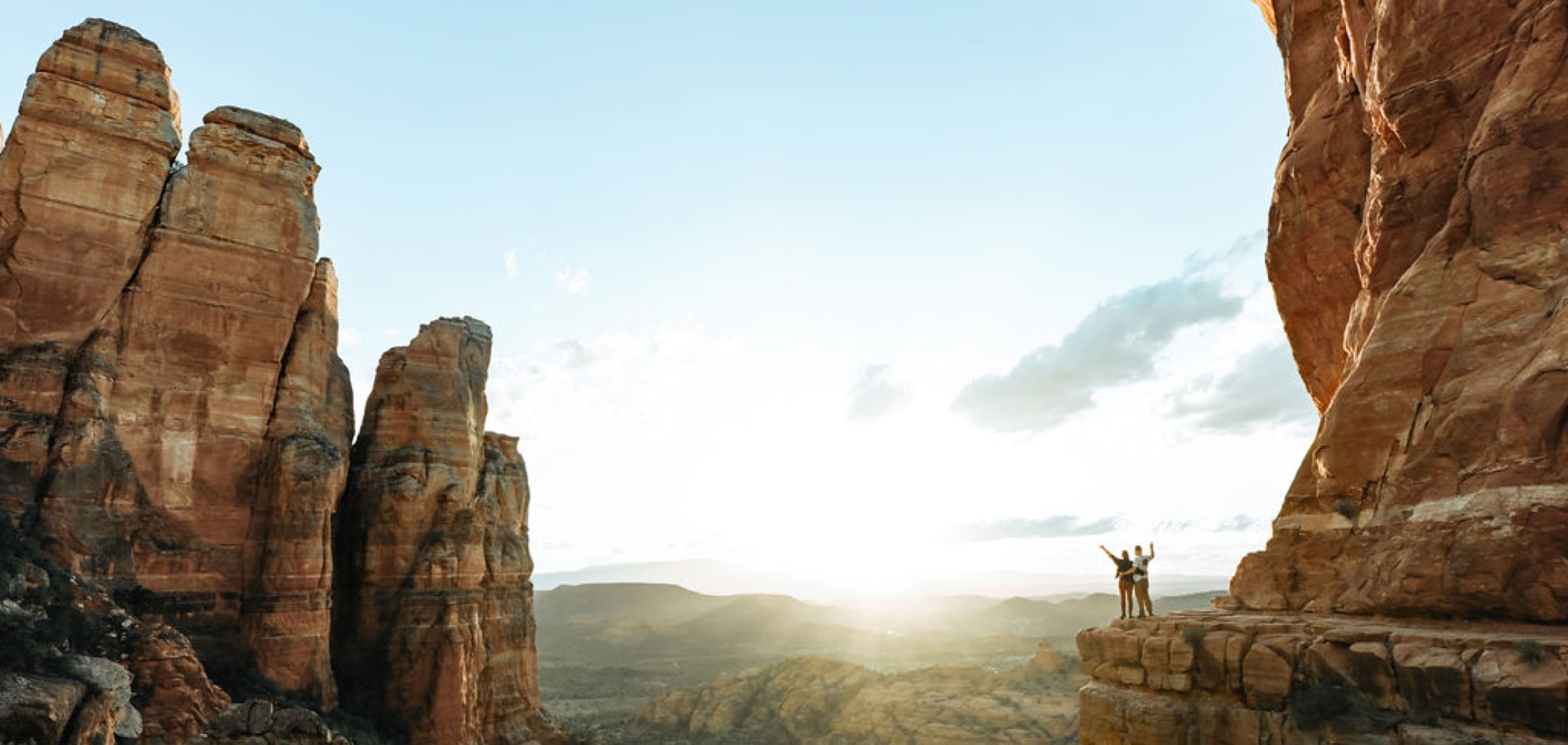 Hikers overlooking the view