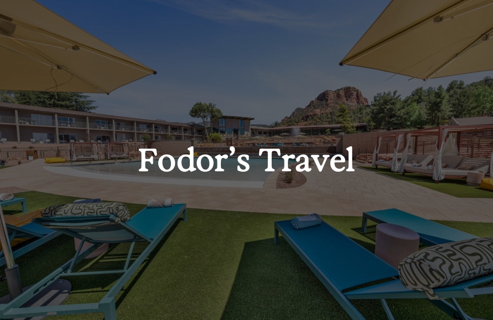 Outbound Sedona hotel exterior and Pool with “Fodor's Travel” text overlay.