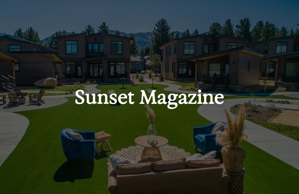 Outbound Mammoth Trinity Green with "Sunset Magazine" title overlay.